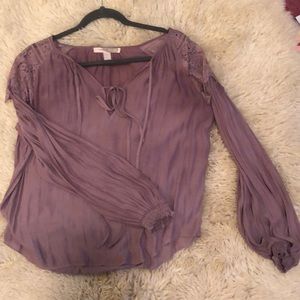 Purple blouse; long sleeved